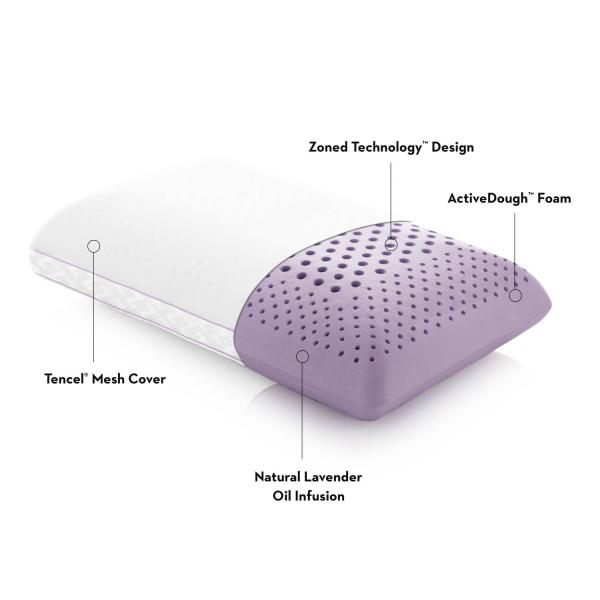 Malouf Zoned ActiveDough Lavender Memory Foam Pillow - Image 4