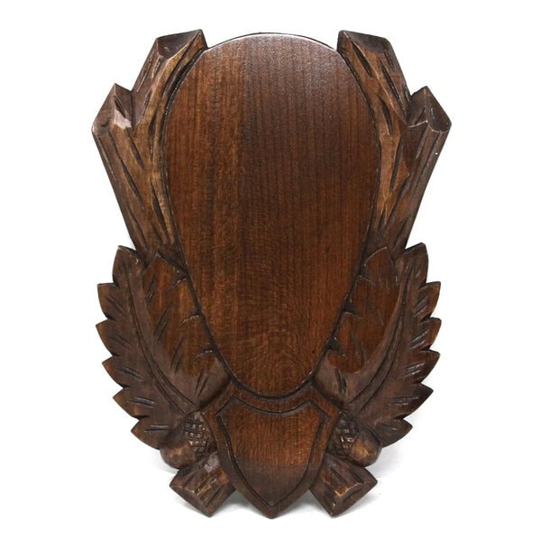 Fritzmann - Porta-Trofei intagliato di tiglio per capriolo (21 x 12 cm - #00217-01)