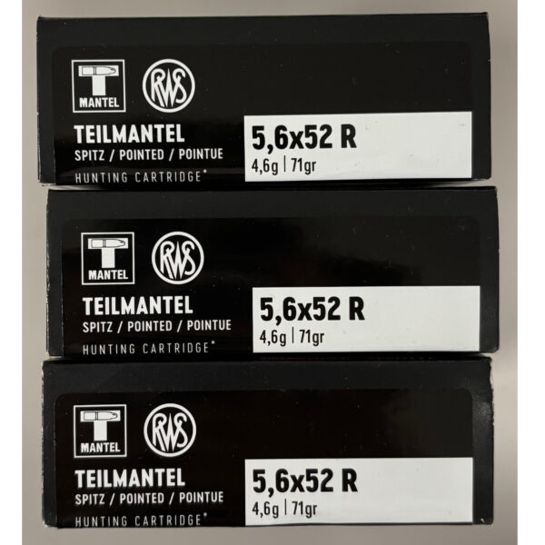 CARTUCCE RWS TEILMANTEL CAL. 5,6X52 R 71GR