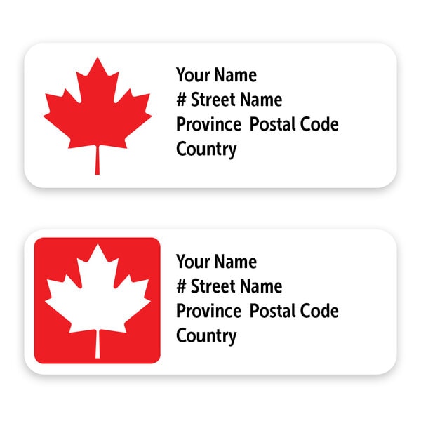Official Canadian Maple Leaf Mailing Labels