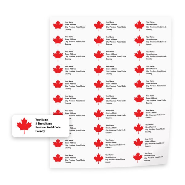 Official Canadian Maple Leaf Mailing Labels - Image 2