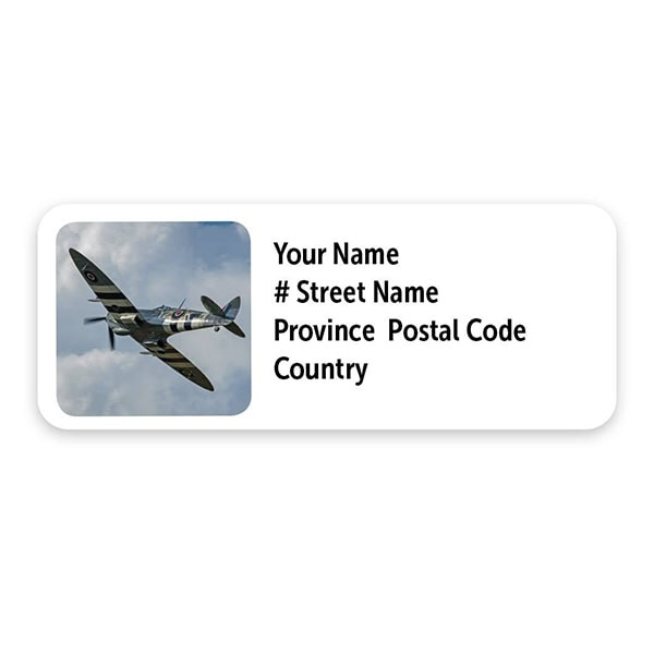 Warbirds Mailing Labels—Spitfire