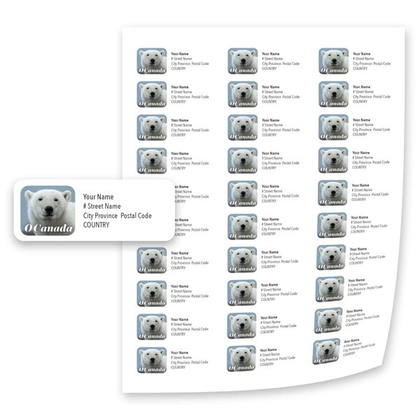 Canadian Wildlife Mailing Labels—Polar Bear - Image 2