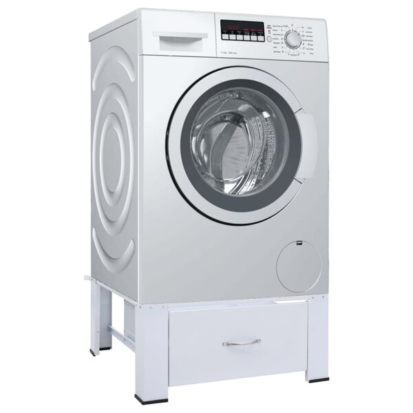 Washing Machine Pedestal with Drawer White - Image 2