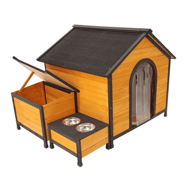 0354e33f13c642b538b69941ce5e4d9c dog house with storage box for toys and pet supplies