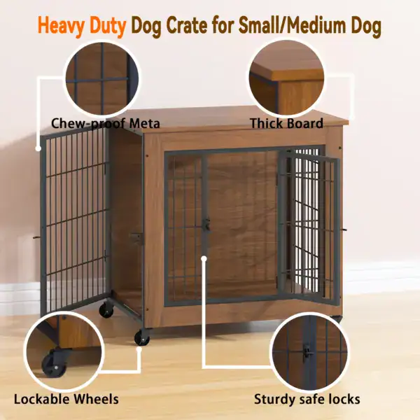 10 heavy duty dog crate with steel frame and durable wood panels