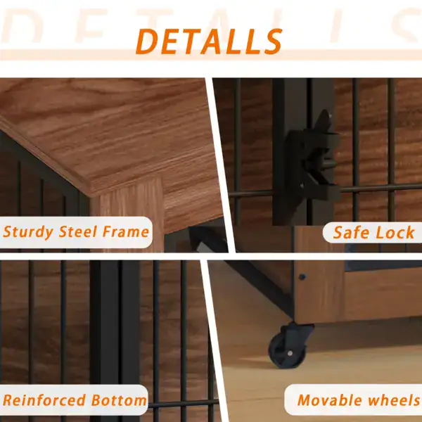 12 secure dog crate with sliding latch doors to prevent escape