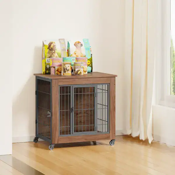 13 Dog Crate Furniture with Wheels for Small Dogs