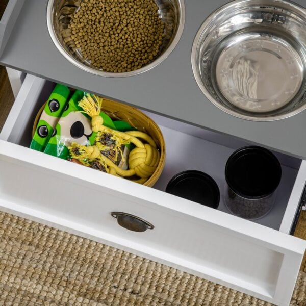 19ec1ab1c124e6d57ff305e12433ce43 dog feeder with storage drawer for organized feeding area