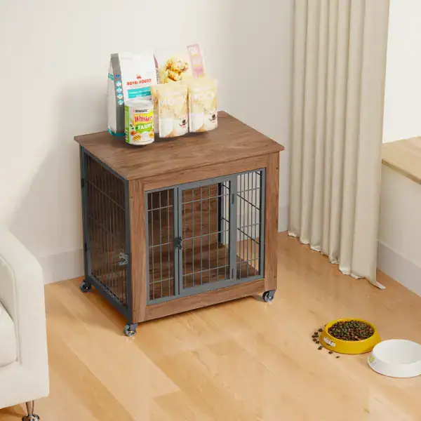 20 dog crate furniture wooden dog kennel with metal frame and door