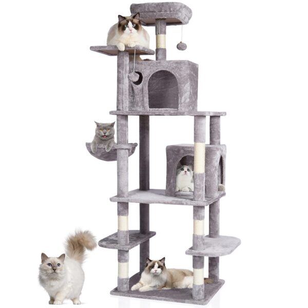 large cat tree for multiple cats with spacious design
