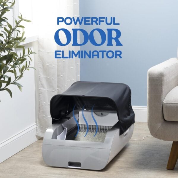 smart cat litter box for home use with odor control design