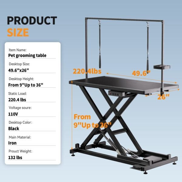 adjustable height dog grooming table for professional groomers