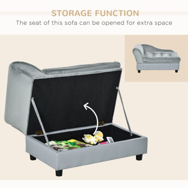 dog bed with hidden storage compartment for toys and accessories