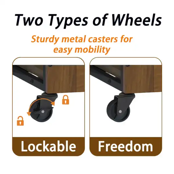 9 dog crate furniture with wheels and lockable casters for easy movement