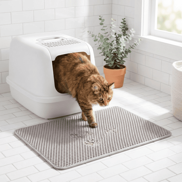 A79af7bd41ed7402ca4da7f5ca0e8f6cbO Premium gray cat litter mat trapping litter — Petsy clean home cat essentials