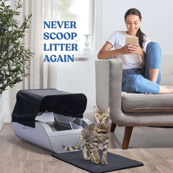 app controlled litter box with wifi monitoring for cat activity tracking