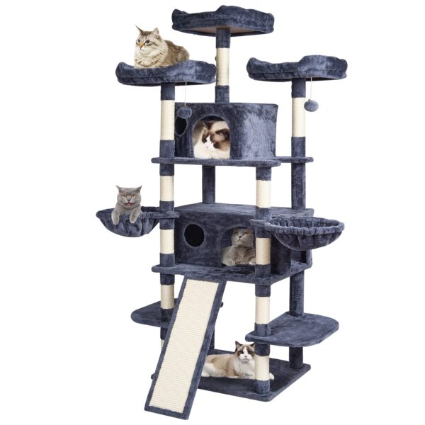 large cat tree for multiple cats to play and relax indoors
