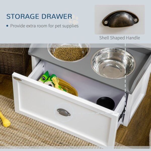 f4978b084fea5d666c99bda73510f984 dog feeder with storage drawer for pet food and accessories