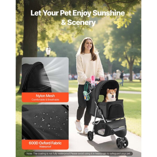 98cd1b71f23062591413d335eafb2272 Lightweight pet stroller for camping trips and daily outdoor walks with small dogs.