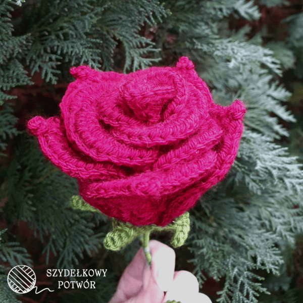Róża na szydełku