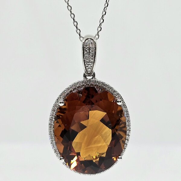 14kw 21.52ct Madeira Citrine Necklace