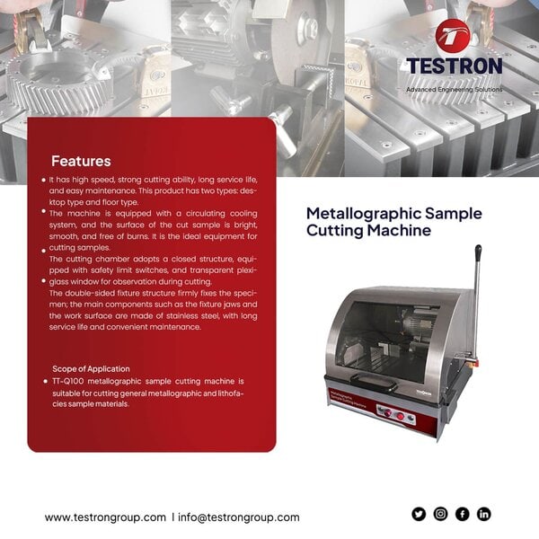 TT-Q100 Metallographic Sample Cutting Machine TT-Q100 Metallographic Sample Cutting Machine