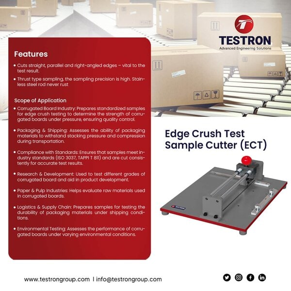 ECT Sample Cutter, Edge Crush Sample Cutter, corrugated sample cutting machine