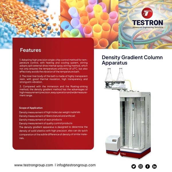 Testron Density Gradient Column Apparatus