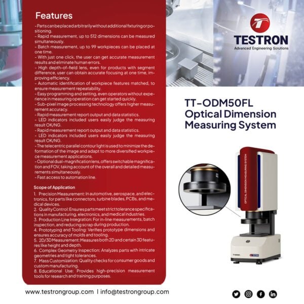 TT-ODM50FL Instant Measurement ODM Video Measuring Machine | TESTRON