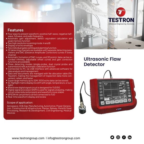 Testron TT-DF310 Digital Ultrasonic Flaw Detector