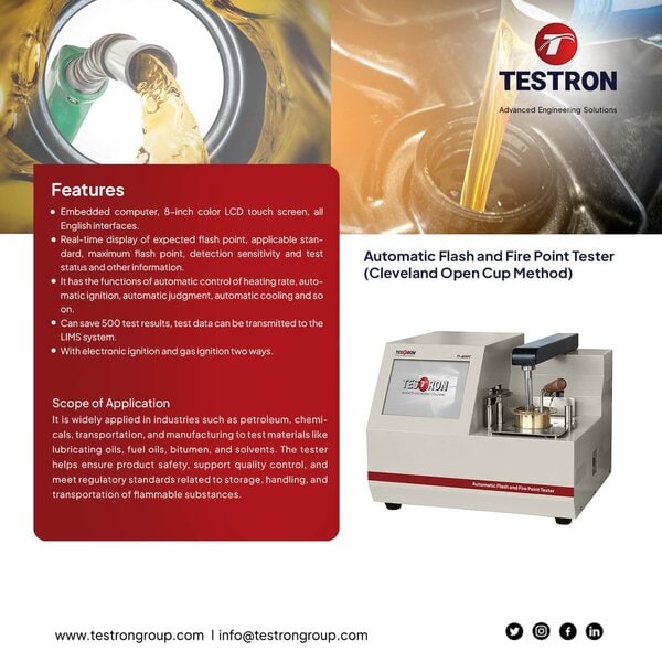 TT-AFPT Automatic Flash and Fire Point Tester TT-AFPT Automatic Flash and Fire Point Tester