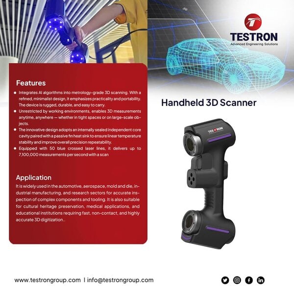 TT-H3S Handheld 3D Scanner for High-Precision Industrial 3D Scanning