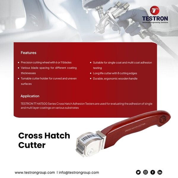 TT-HAT500 Series Cross Hatch Tester TT-HAT500 Series Cross Hatch Tester for coating and paint adhesion testing