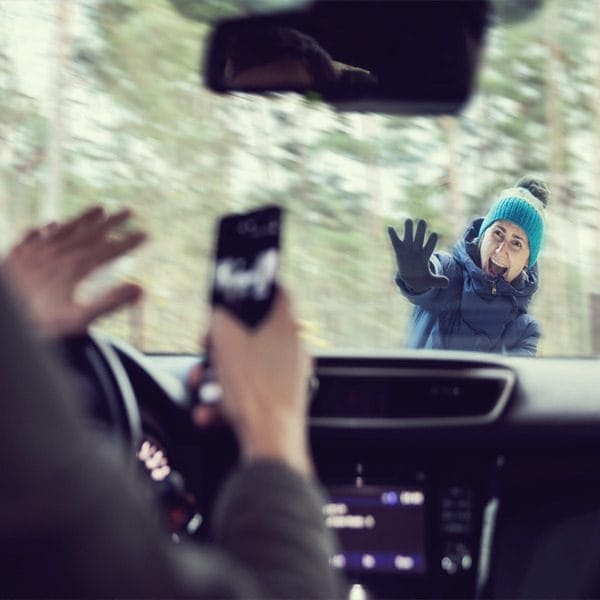 Attorney interviewing witnesses after a crosswalk pedestrian accident
