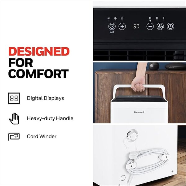 2024 NEW! Honeywell 50-Pint ENERGY STAR Dehumidifier with Built-in PUMP – Laundry Mode, Auto-Comfort Mode & Thermal Overload Protection, TPFIT50PWK - Image 6