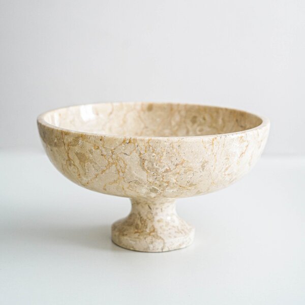Large Fruit Bowl | Beige Marble