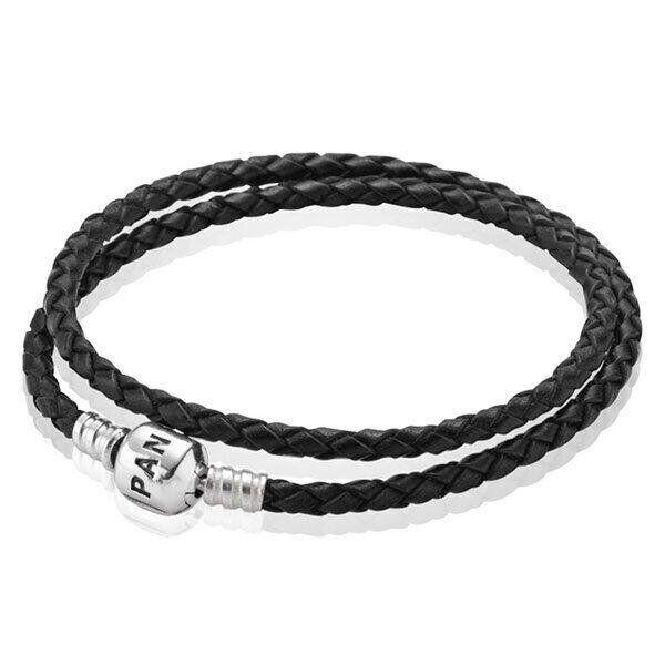 Подвійний браслет Pandora чорного кольору 590705CBK