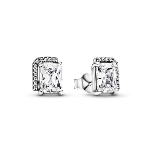 Сережки Pandora "Блискучий прямокутник з ореолом" 292380C01