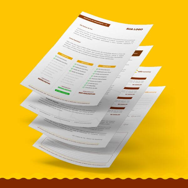 pacote de ferramentas do café com modelos de contratos, briefing, social media designer e orçamentos