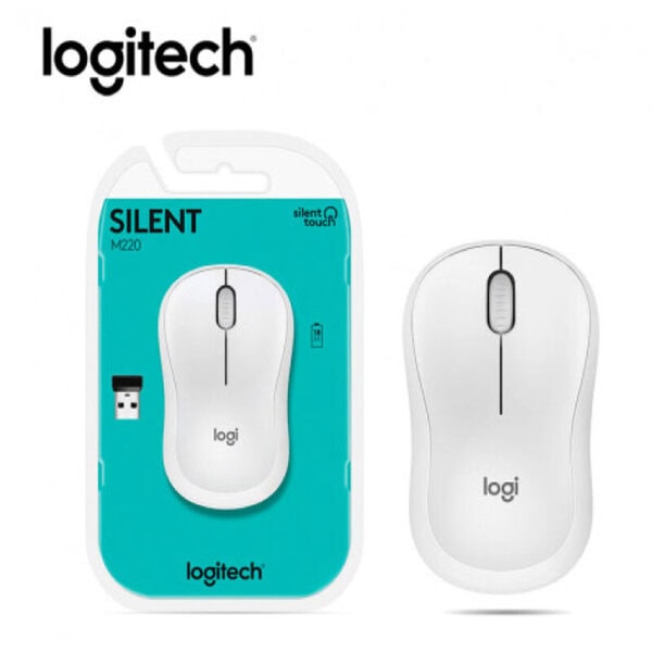 Mouse Logitech Inalámbrico Óptico M220 Silent Blanco