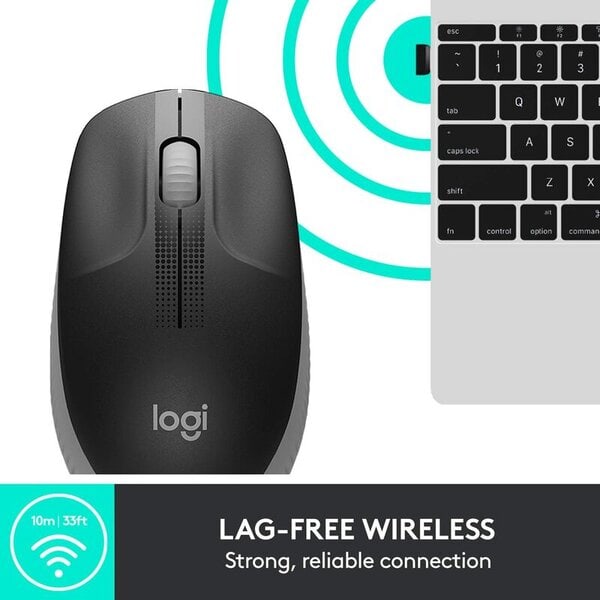 Mouse Logitech M190 wireless full size charcoal - Image 3