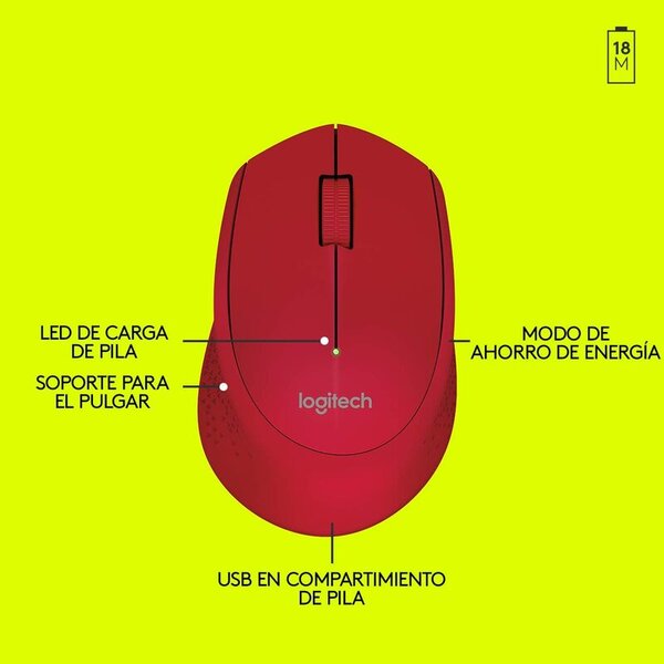 Mouse Logitech m280 rojo inalambrico - Image 2