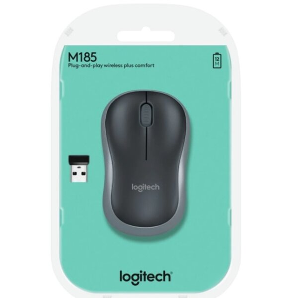 Mouse Logitech m185 Black Inalambrico