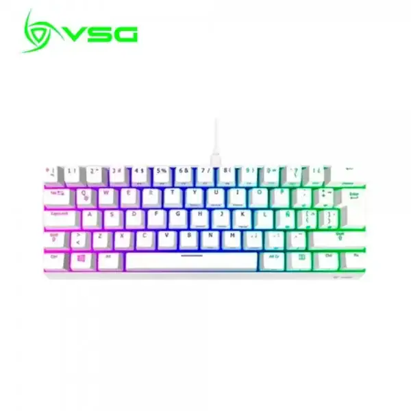 Teclado Mecánico Gamer Vsg Mintaka Blanco Switch Azul