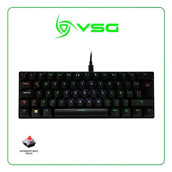 Teclado VSG Mintaka Negro Rojo 60%