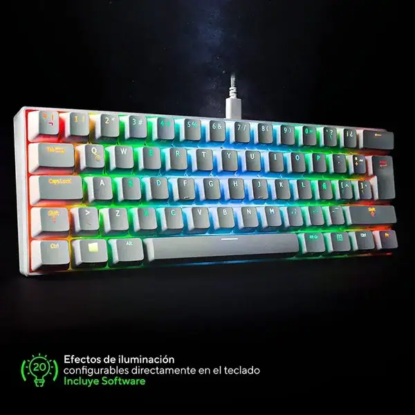 Teclado Gamer VSG Mintaka Blanco Switch Kailh Rojo - Image 3