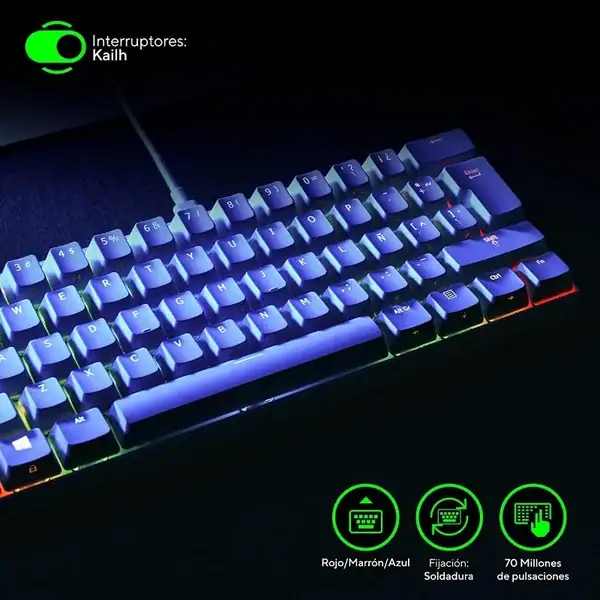 Teclado Gamer VSG Mintaka Blanco Switch Kailh Rojo - Image 2