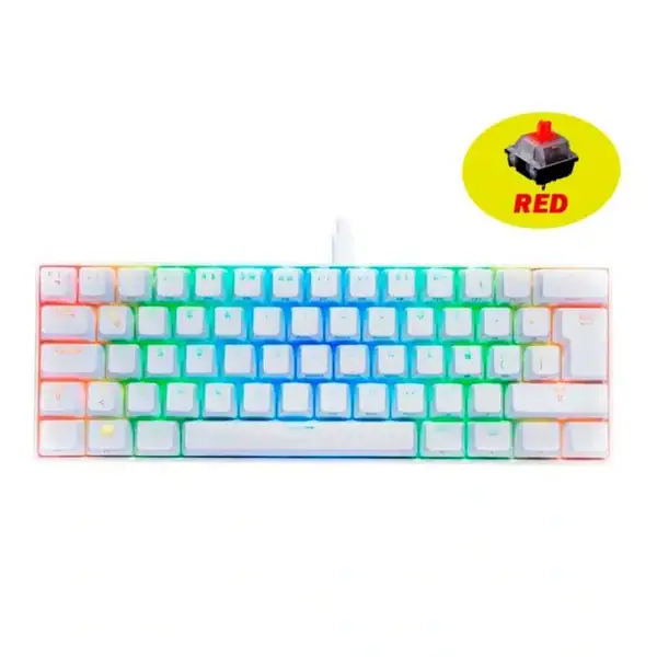 Teclado Gamer VSG Mintaka Blanco Switch Kailh Rojo