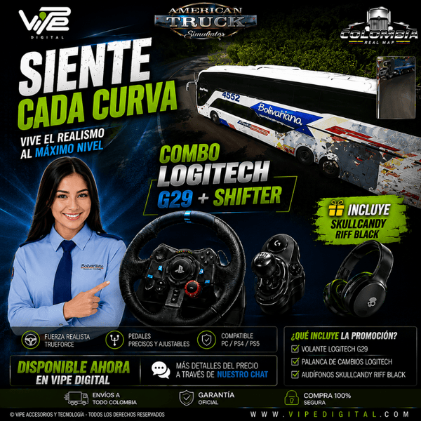 Volante Logitech G29 Se + Pedales + Palanca de cambios
